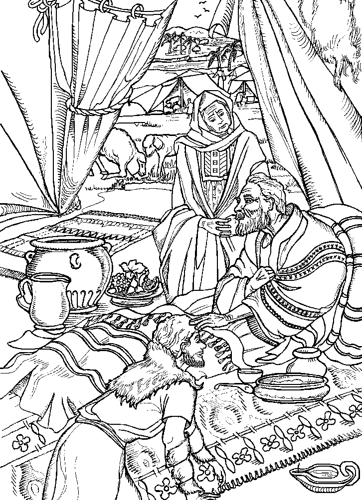 jacob and esau blessing coloring pages - photo #23
